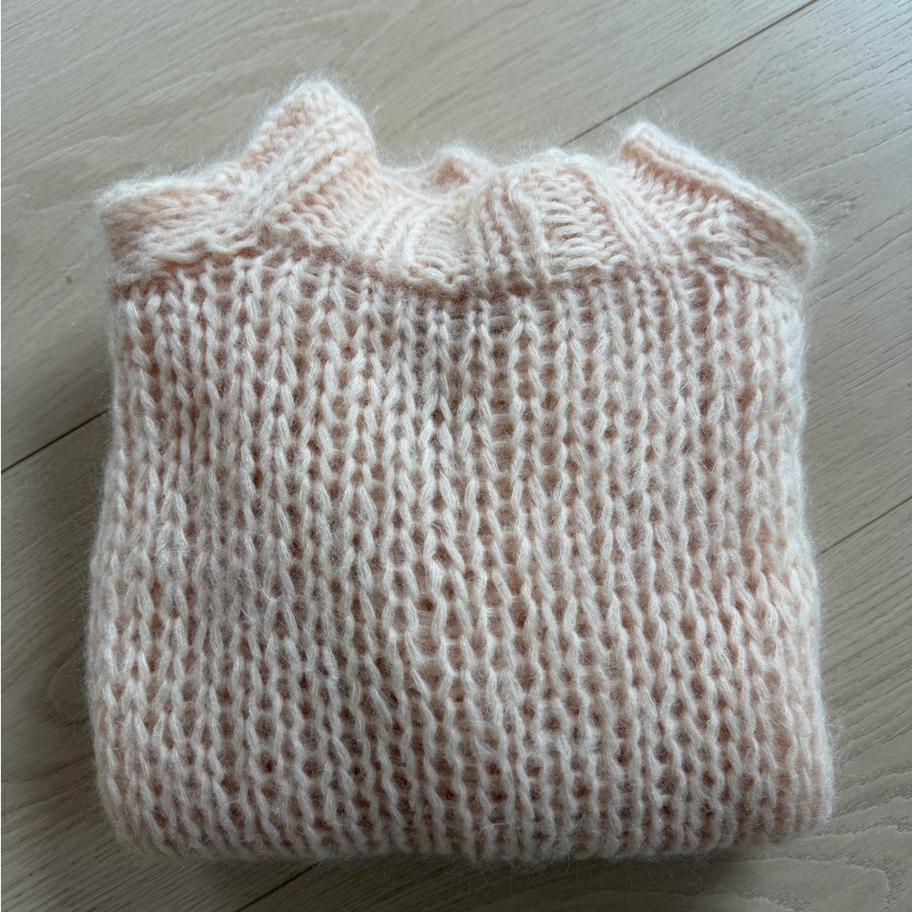 Maiami hand knit sweater pullover peach blush S/M
